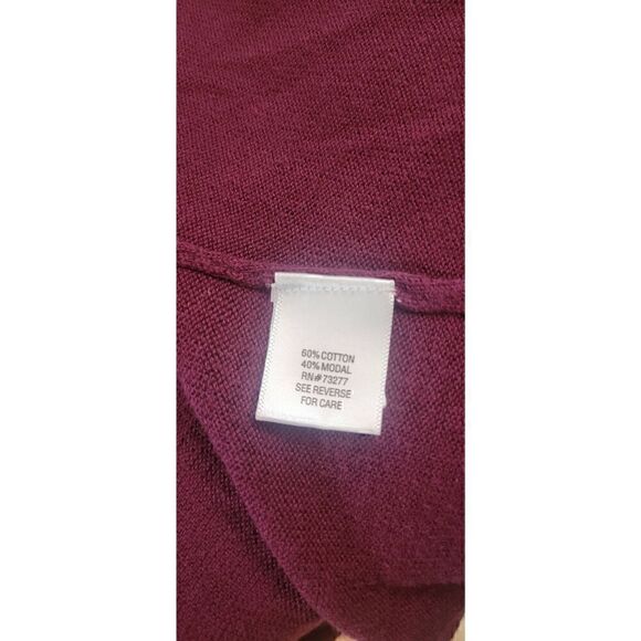 Croft and Barrow Burgundy / Plum Open Front Cardigan Sz XL - Picture 5 of 5